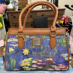 Jose Hess Monet waterlilies  Inspired Satchel Bag Danbury Mint magnetic close